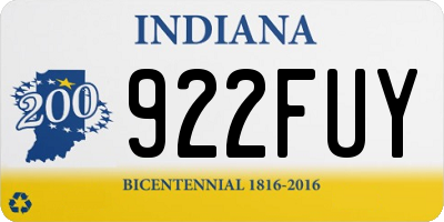 IN license plate 922FUY