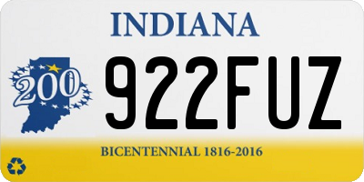 IN license plate 922FUZ