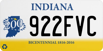 IN license plate 922FVC