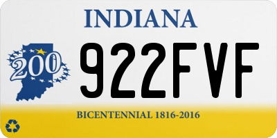 IN license plate 922FVF