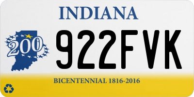 IN license plate 922FVK
