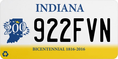 IN license plate 922FVN