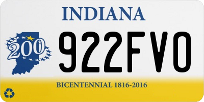 IN license plate 922FVO