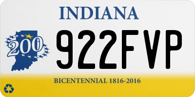 IN license plate 922FVP