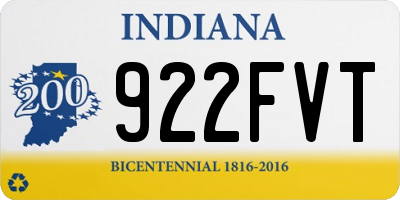 IN license plate 922FVT