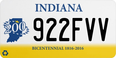 IN license plate 922FVV