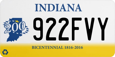 IN license plate 922FVY