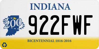 IN license plate 922FWF