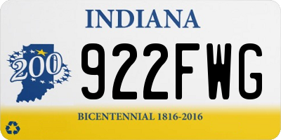IN license plate 922FWG