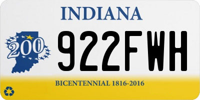 IN license plate 922FWH