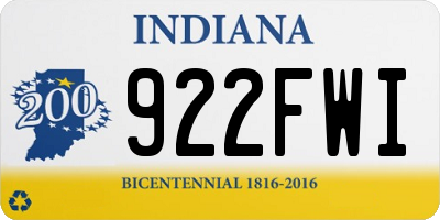 IN license plate 922FWI