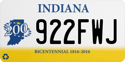IN license plate 922FWJ