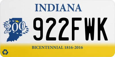 IN license plate 922FWK