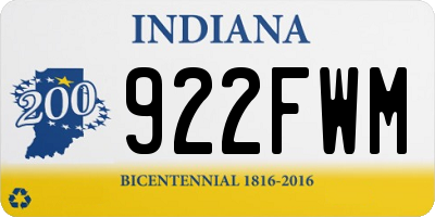 IN license plate 922FWM