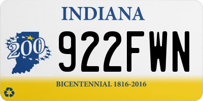 IN license plate 922FWN