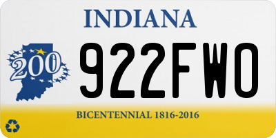 IN license plate 922FWO