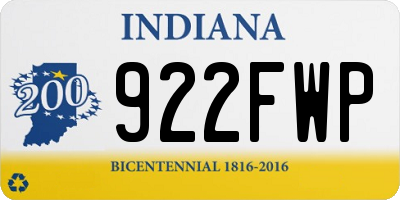 IN license plate 922FWP