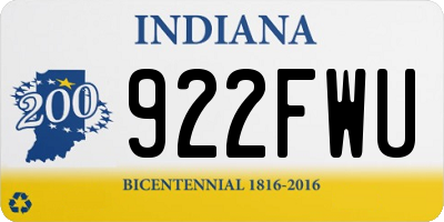 IN license plate 922FWU