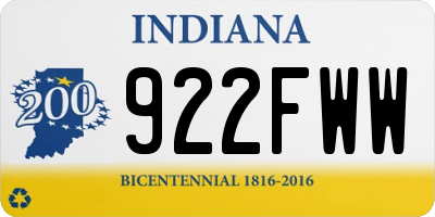 IN license plate 922FWW