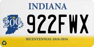 IN license plate 922FWX