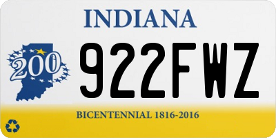 IN license plate 922FWZ