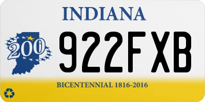 IN license plate 922FXB