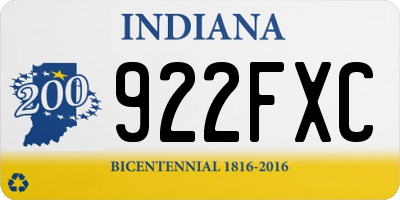 IN license plate 922FXC