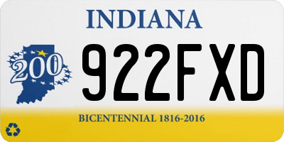 IN license plate 922FXD