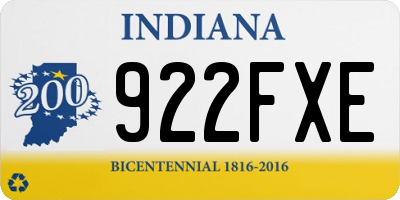 IN license plate 922FXE