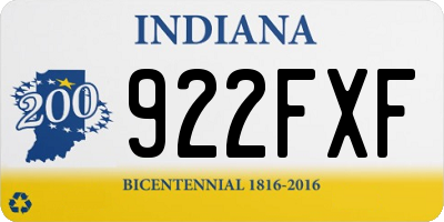 IN license plate 922FXF