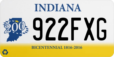 IN license plate 922FXG