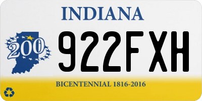 IN license plate 922FXH