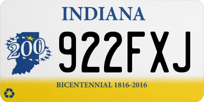 IN license plate 922FXJ