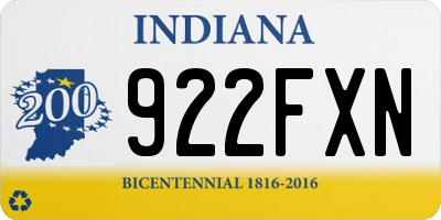 IN license plate 922FXN
