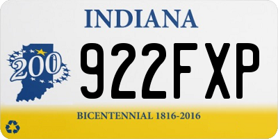 IN license plate 922FXP