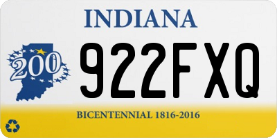 IN license plate 922FXQ