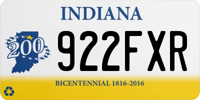 IN license plate 922FXR