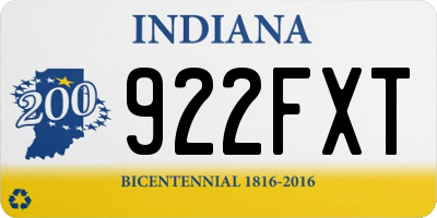 IN license plate 922FXT