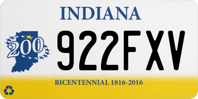 IN license plate 922FXV