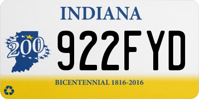 IN license plate 922FYD