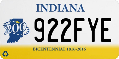 IN license plate 922FYE