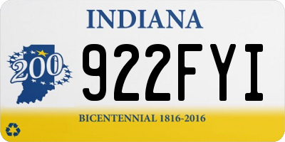 IN license plate 922FYI