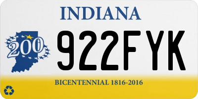 IN license plate 922FYK