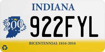 IN license plate 922FYL