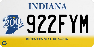 IN license plate 922FYM