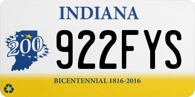 IN license plate 922FYS