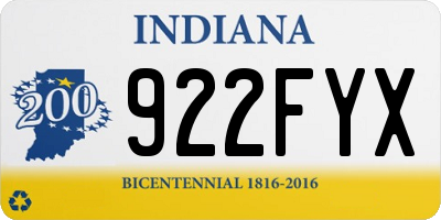 IN license plate 922FYX