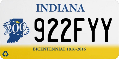 IN license plate 922FYY