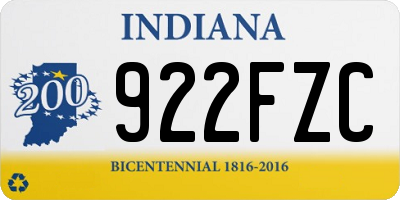 IN license plate 922FZC