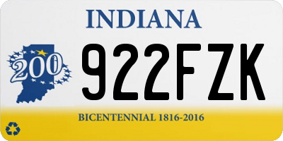 IN license plate 922FZK